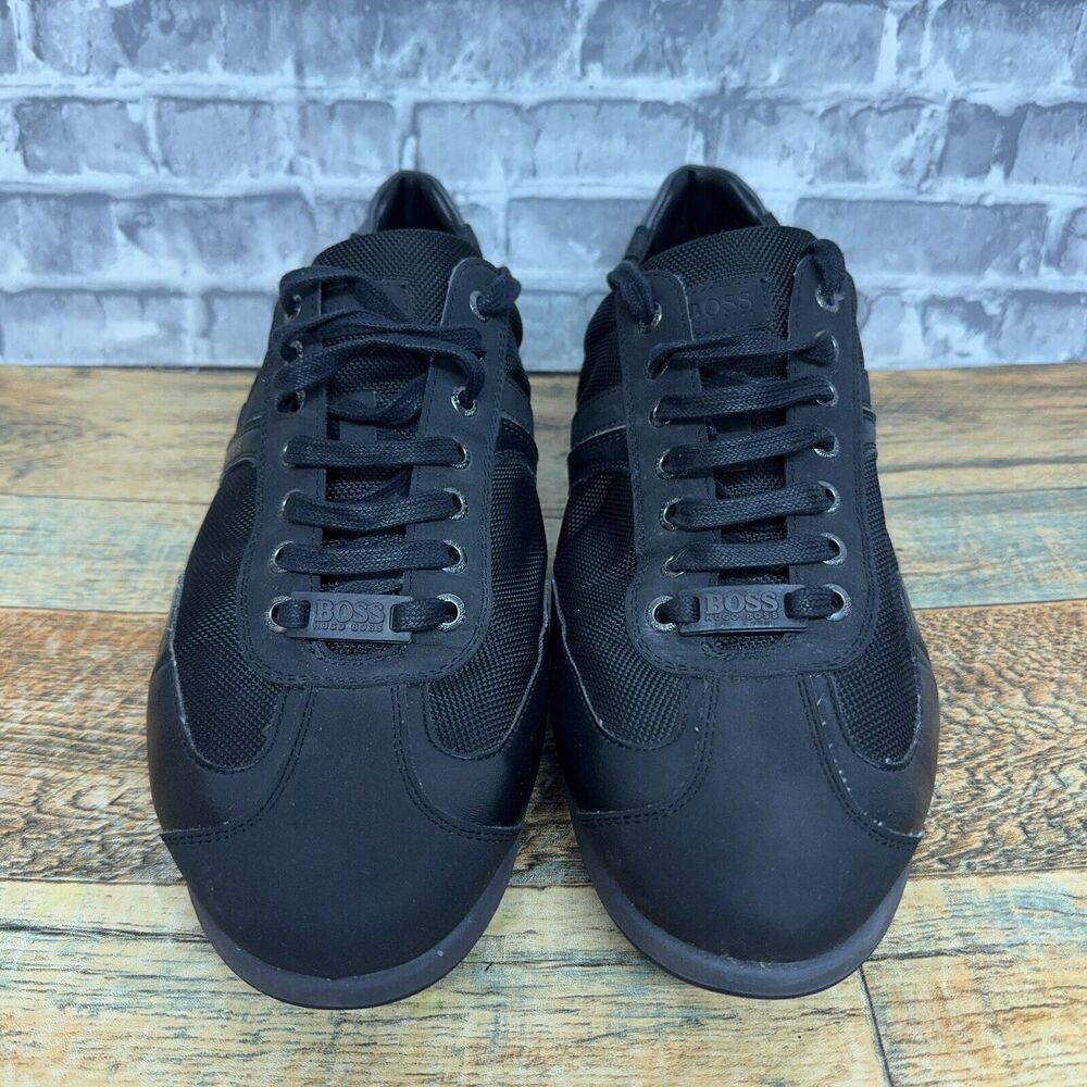 Hugo Boss Lighter 50388431 Black Casual Sneakers Shoes Lace up Mens Size 45 EU - Picture 5 of 11